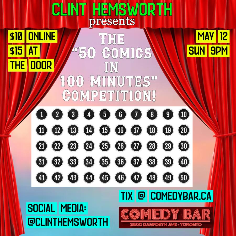 The 50 Comedians in 100 Minutes Competition!